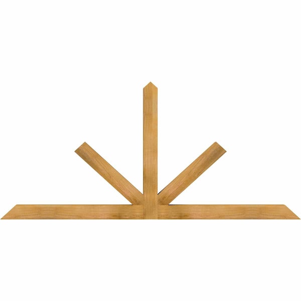 Ekena Millwork Saratoga Rough Sawn Timber Gable Bracket, Western Red Cedar, 84"W x 38"H x 4"D x 4"F, 11/12 Pitch GBW084X38X0404SAR00RWR - main